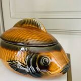 Sarreguemines earthenware fish tureen