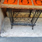 Lampadaire -table-porte revue en fer forgé