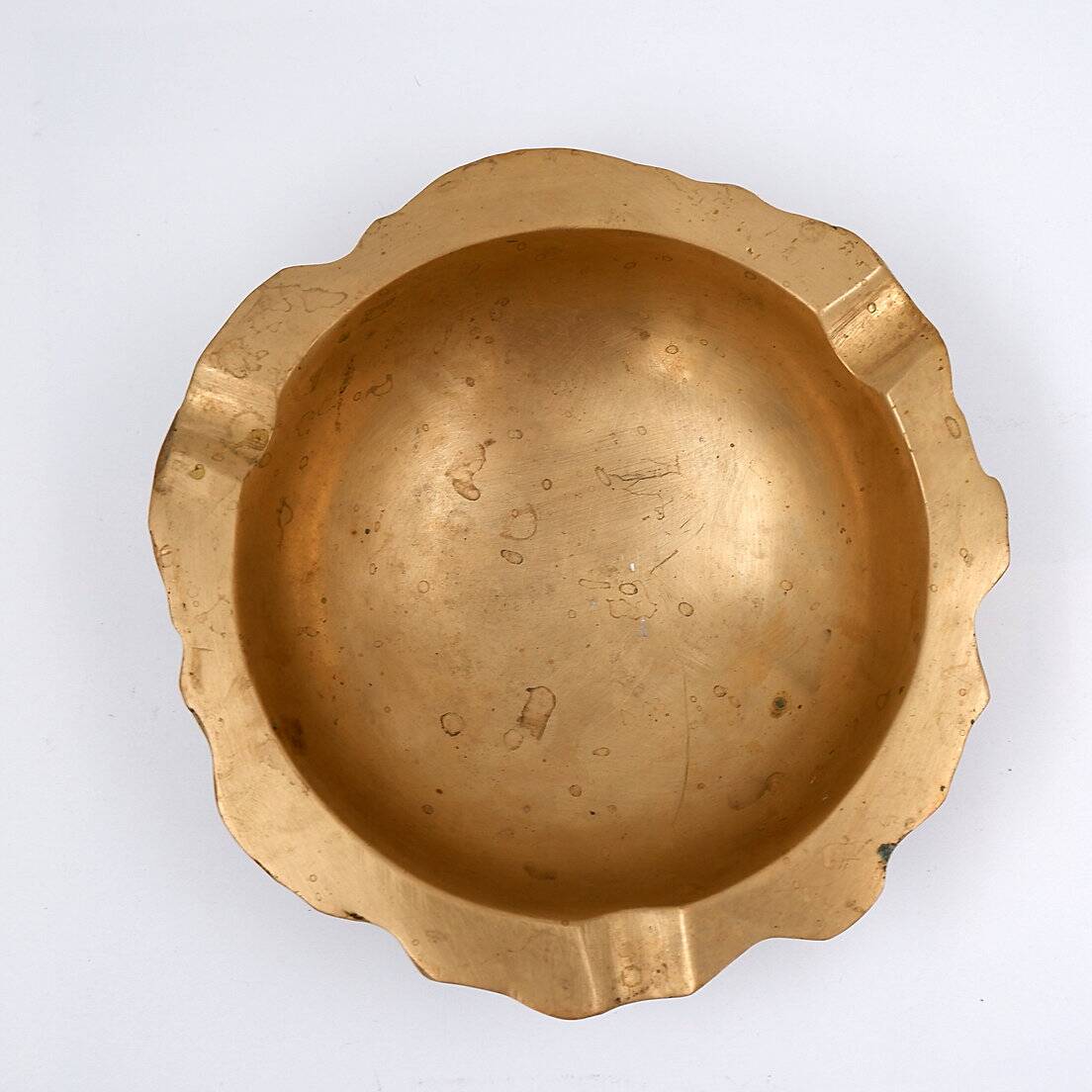 Brutalist 50s Brass Ashtray /