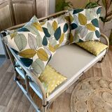 Rattan sofa and cushions
