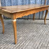 Antique Louis XV style farmhouse table in solid cherry wood.