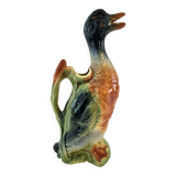 Zoomorphic pitcher barbotine Saint Clément Mallard Duck A028