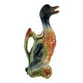 Zoomorphic pitcher barbotine Saint Clément Mallard Duck A028