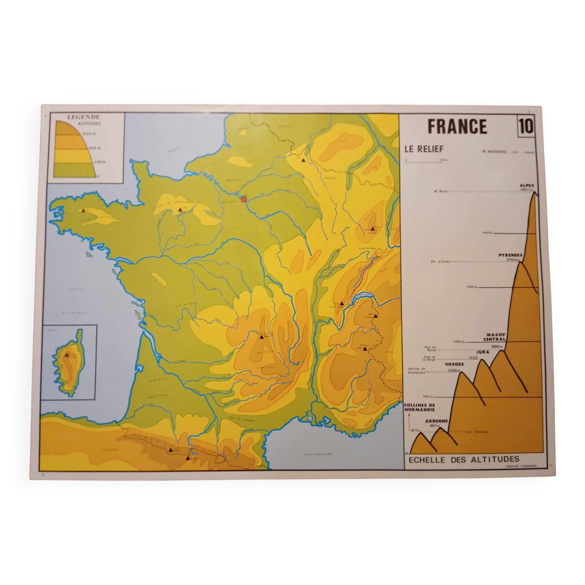 School map: water n°9 / france relief n°10