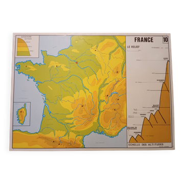 School map: water n°9 / france relief n°10