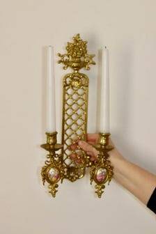 Pair Of Vintage French Brass Sconces