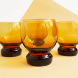 Large glasses or cups made of vintage smoked glass