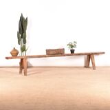 Vintage wooden bench brown