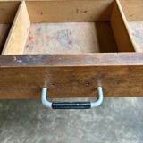 Craft furniture with 2 drawers, solid wood table.