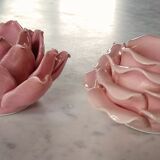 Pink artichoke-shaped candle holder in slip