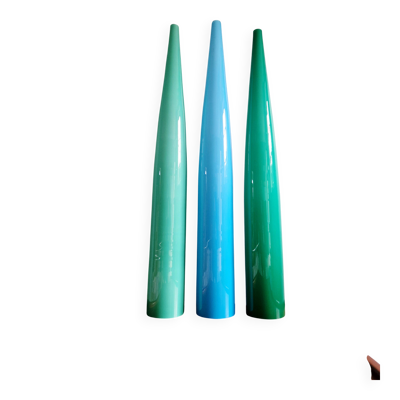 Trio de suspension XXL en verre de Murano, Alessandro Pianon, Vistosi, 1960