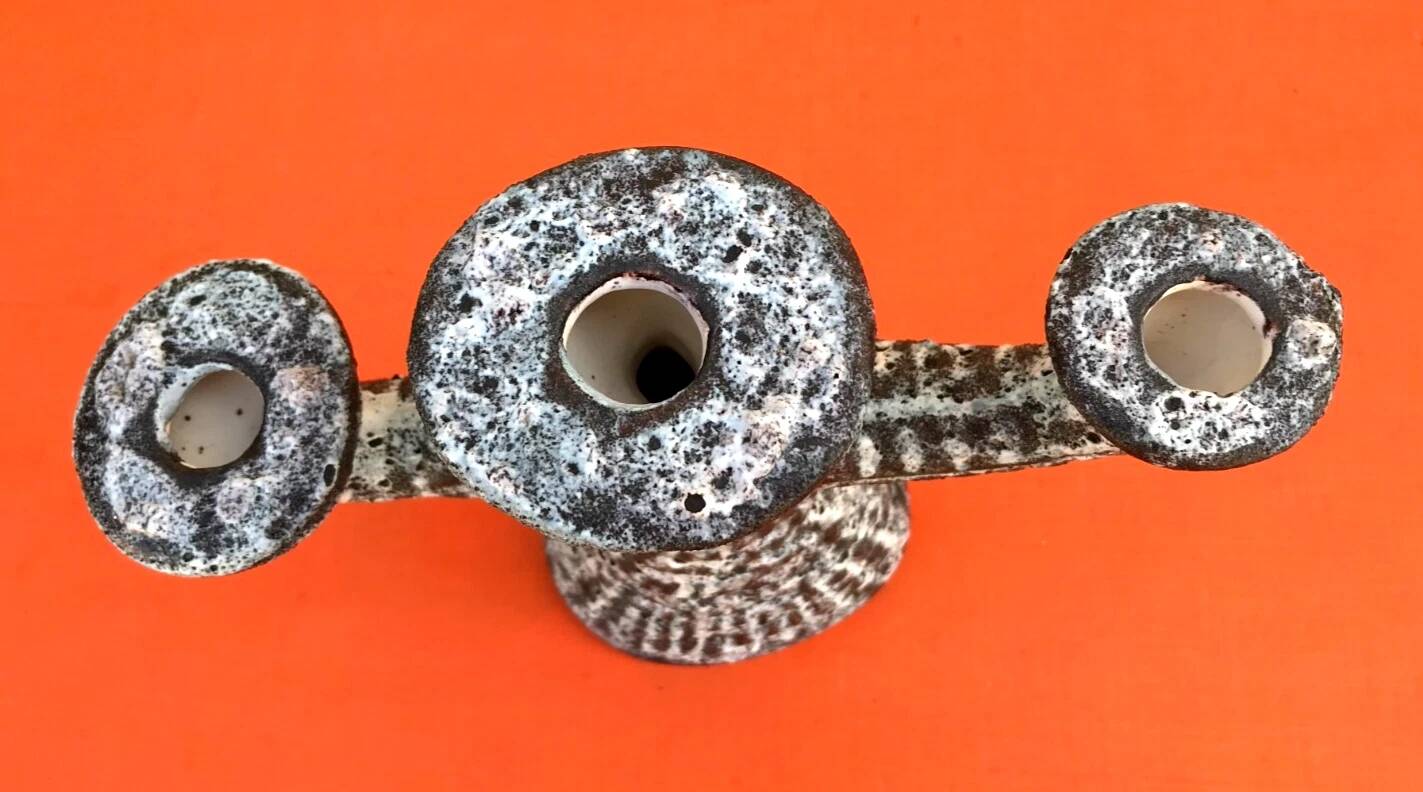 1960s Pair of Ceramic Candlesticks