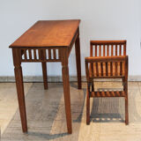 Set console and teak stool, Directoire style.
