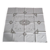 Old embroidered tablecloth 145x135cm