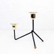 Double metal and brass candle holder