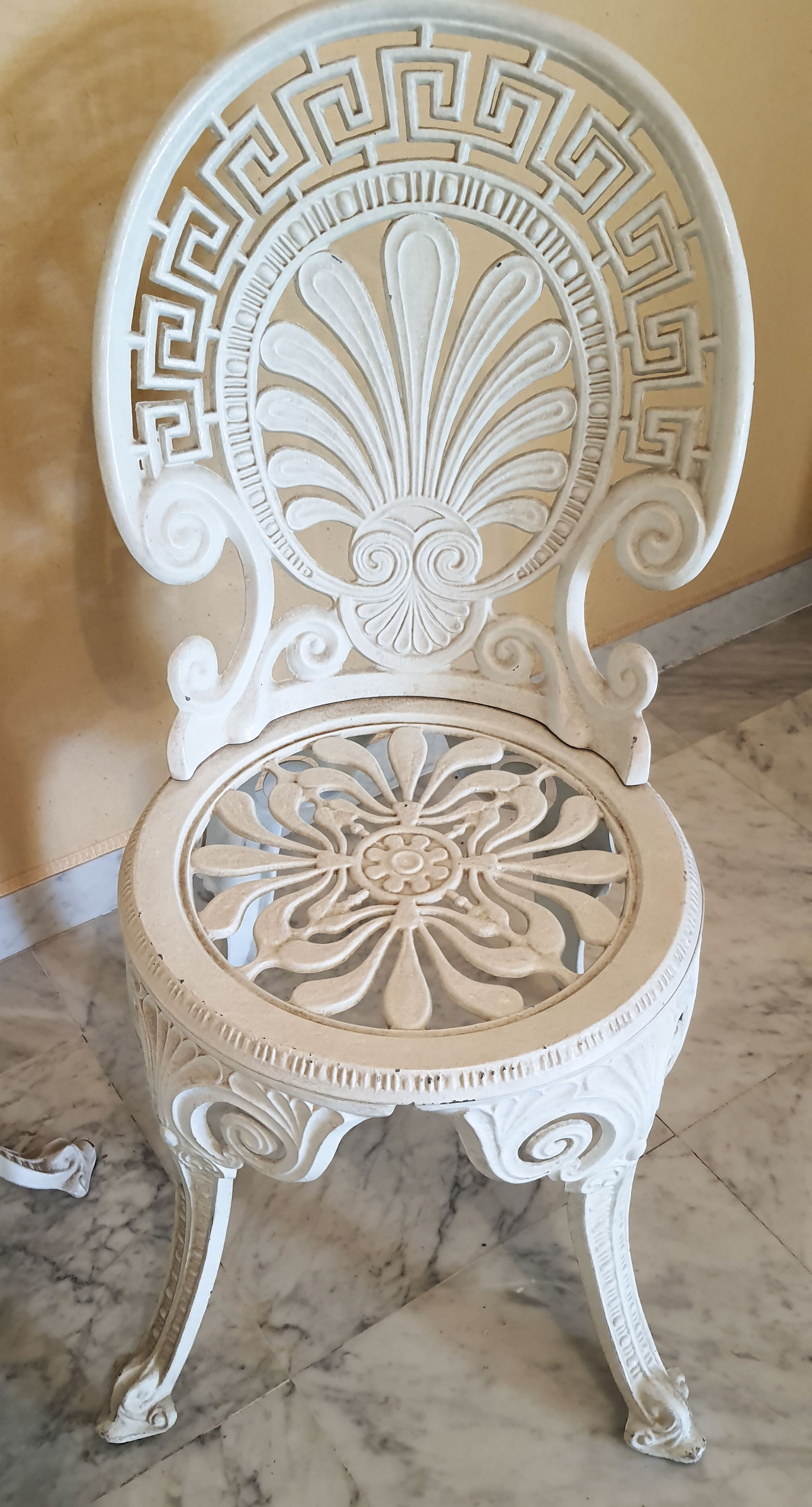 Salon de jardin fonte aluminium laqué blanc