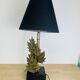 Bamboo and gold leaf lamp, Hollywood Regency style, 1970s