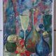 Tableau nature morte style cubiste signé