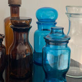 Vintage glass bottles and flasks