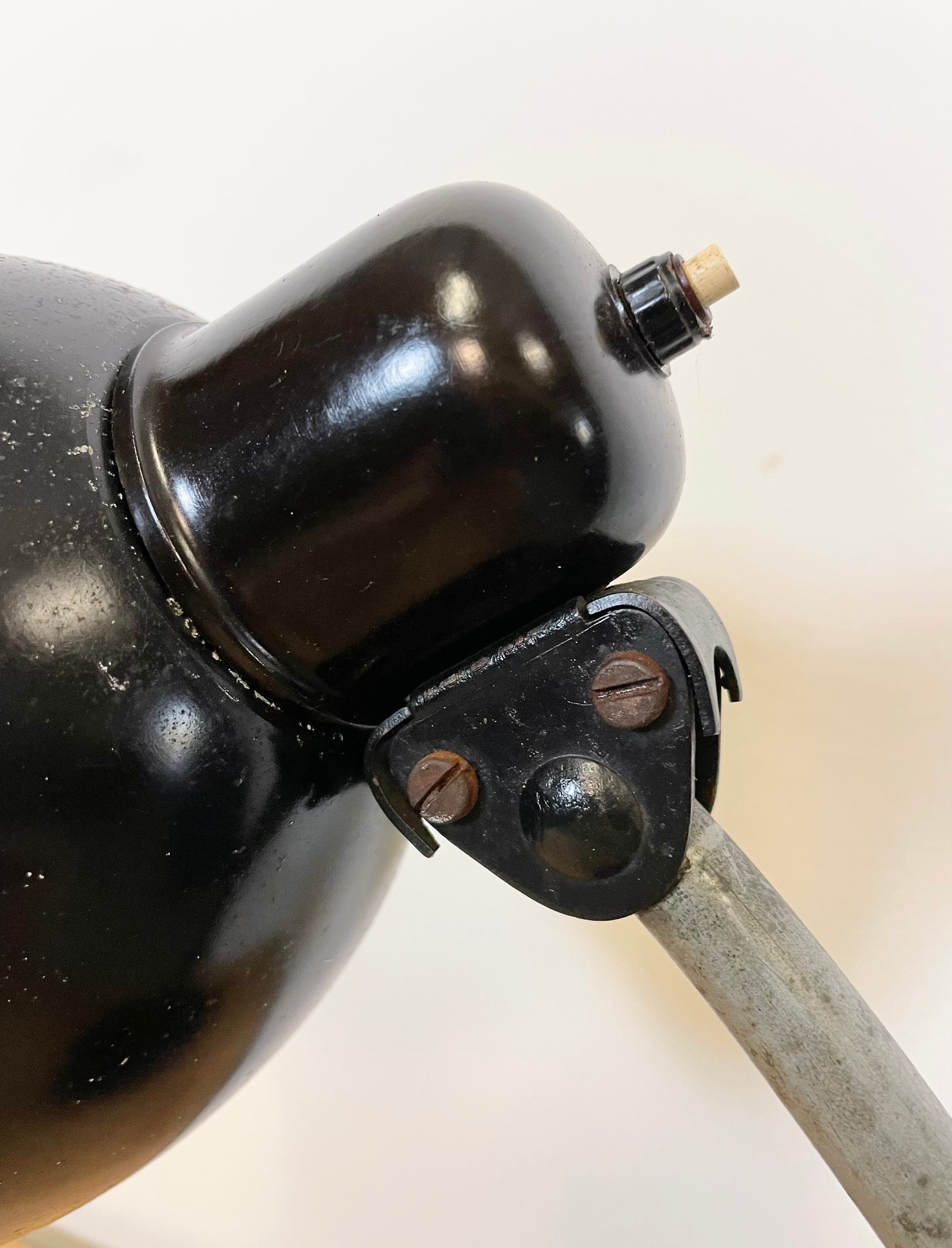 Black industrial table lamp, 1950s