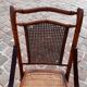 Bamboo folding chair and caning, leather and brass