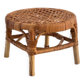 Tabouret rotin vintage esprit bohème