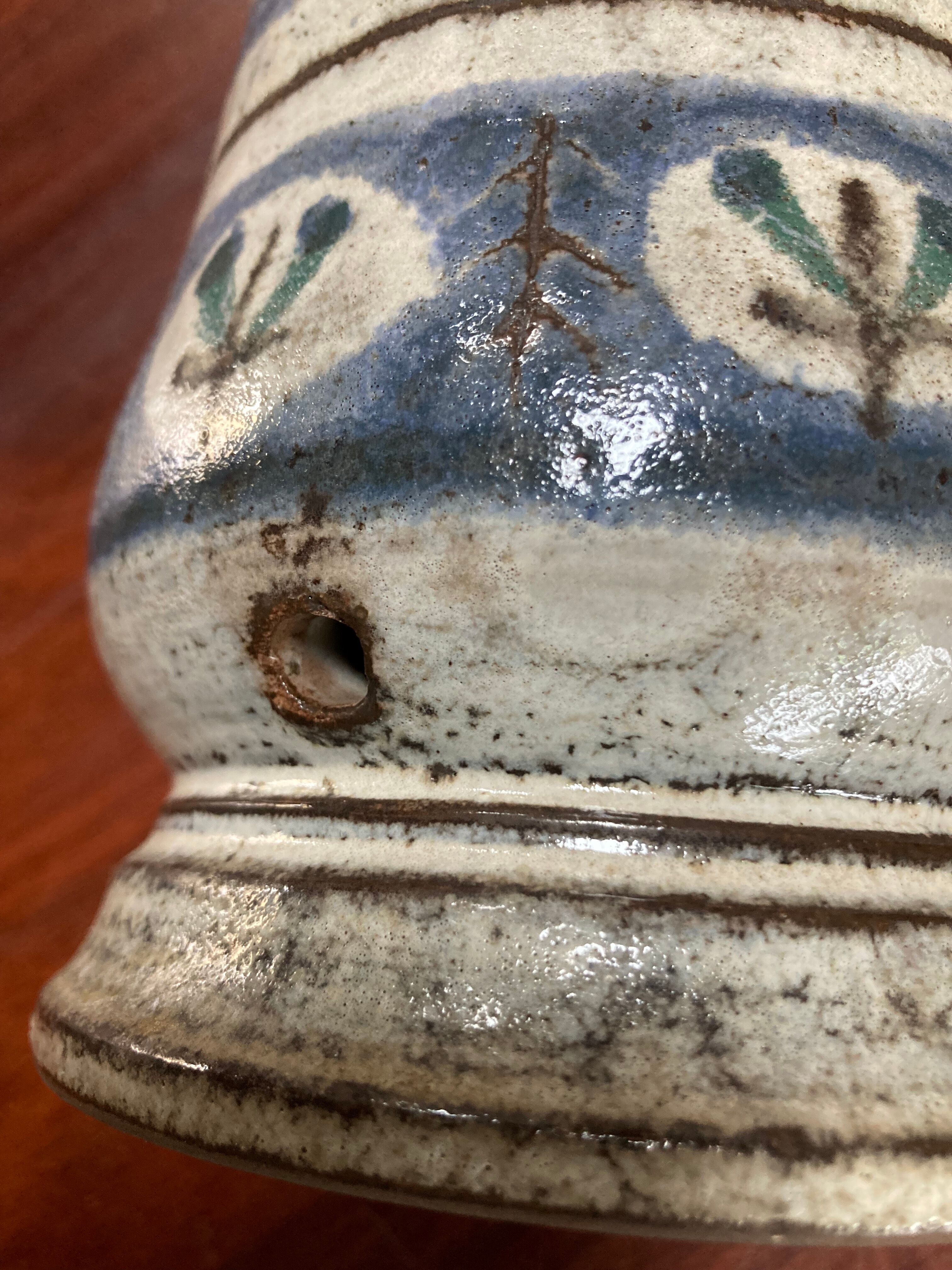 Ceramic lamp base. Gustave Reynaud. Le Murier. Vallauris.