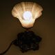 Brass and molded glass table lamp