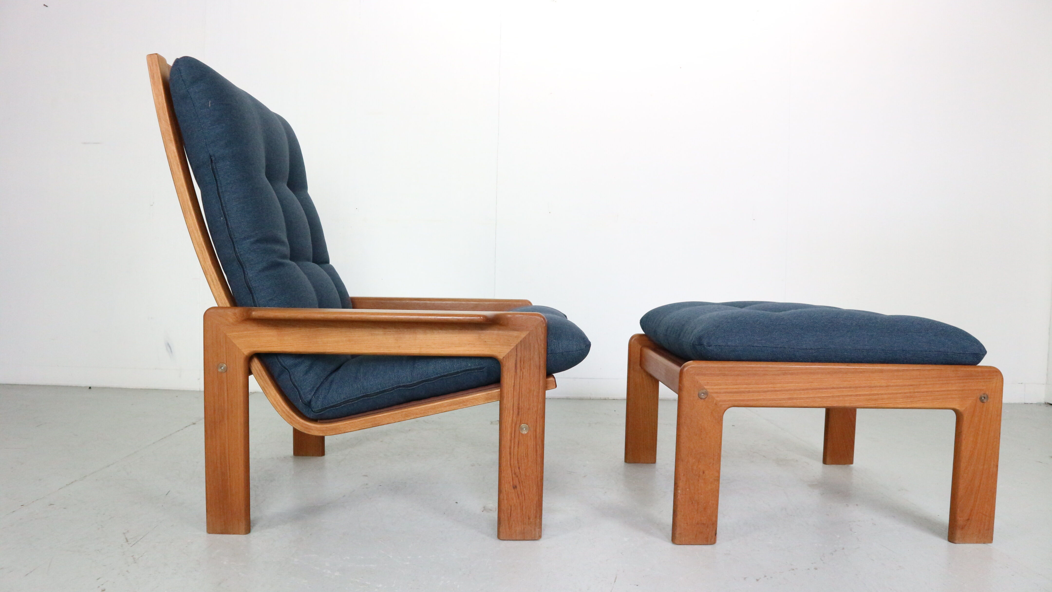 Teak armchair & ottoman by Emc Møbler Denmark mid-century modern