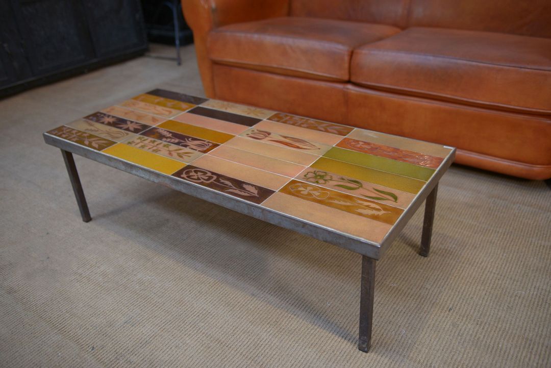 Vintage coffee table Capron 1970 ceramic