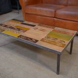 Table basse vintage Capron 1970 en céramique