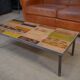 Table basse vintage Capron 1970 en céramique