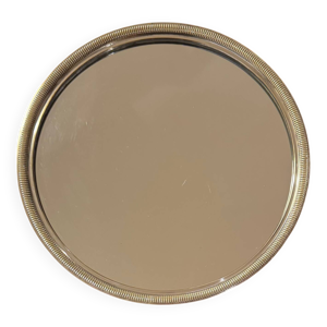 Plateau rond métal argenté