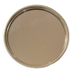 Round silver-plated metal tray and mirror