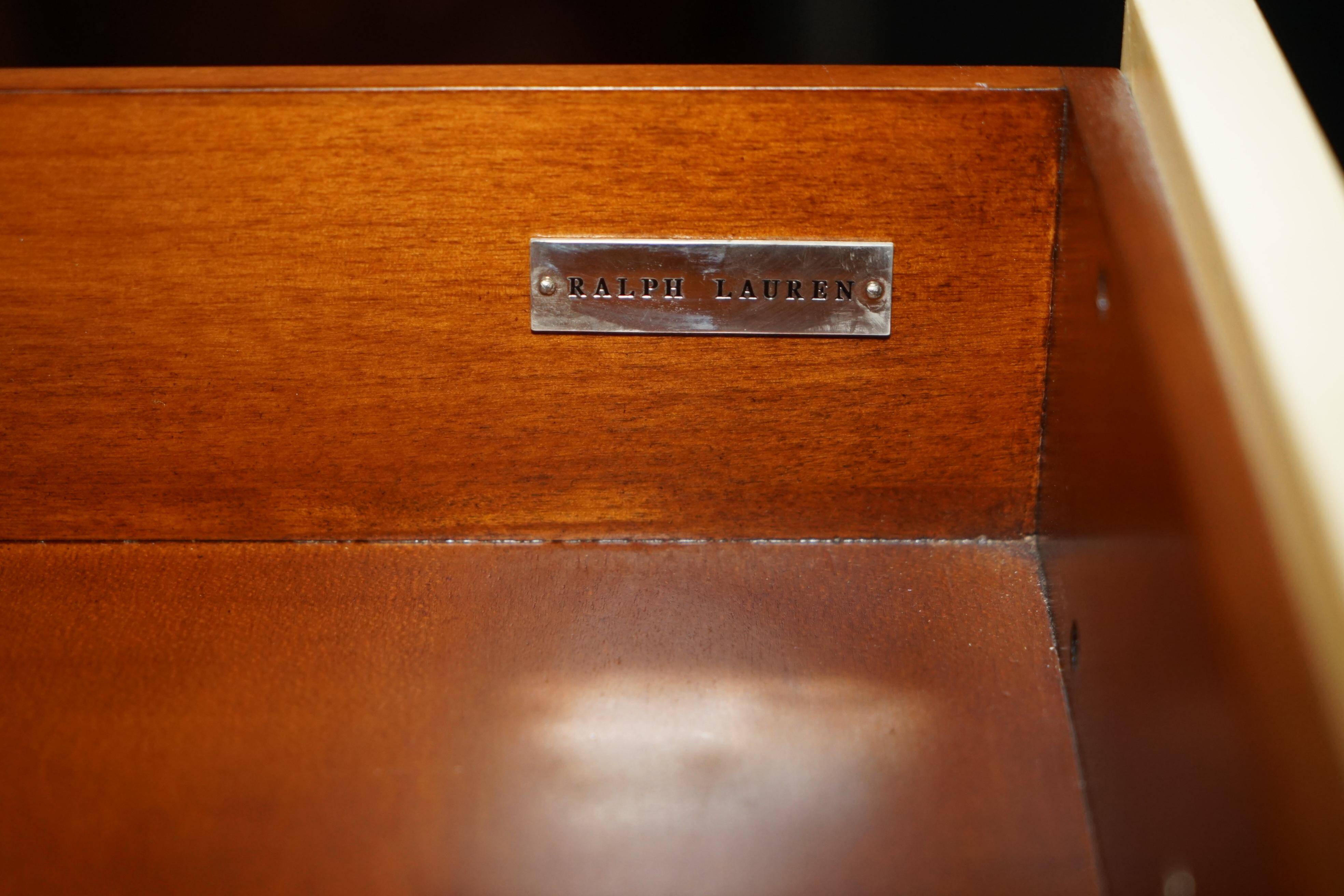 Ralph Lauren Modern Hollywood leather and wood chest of drawers