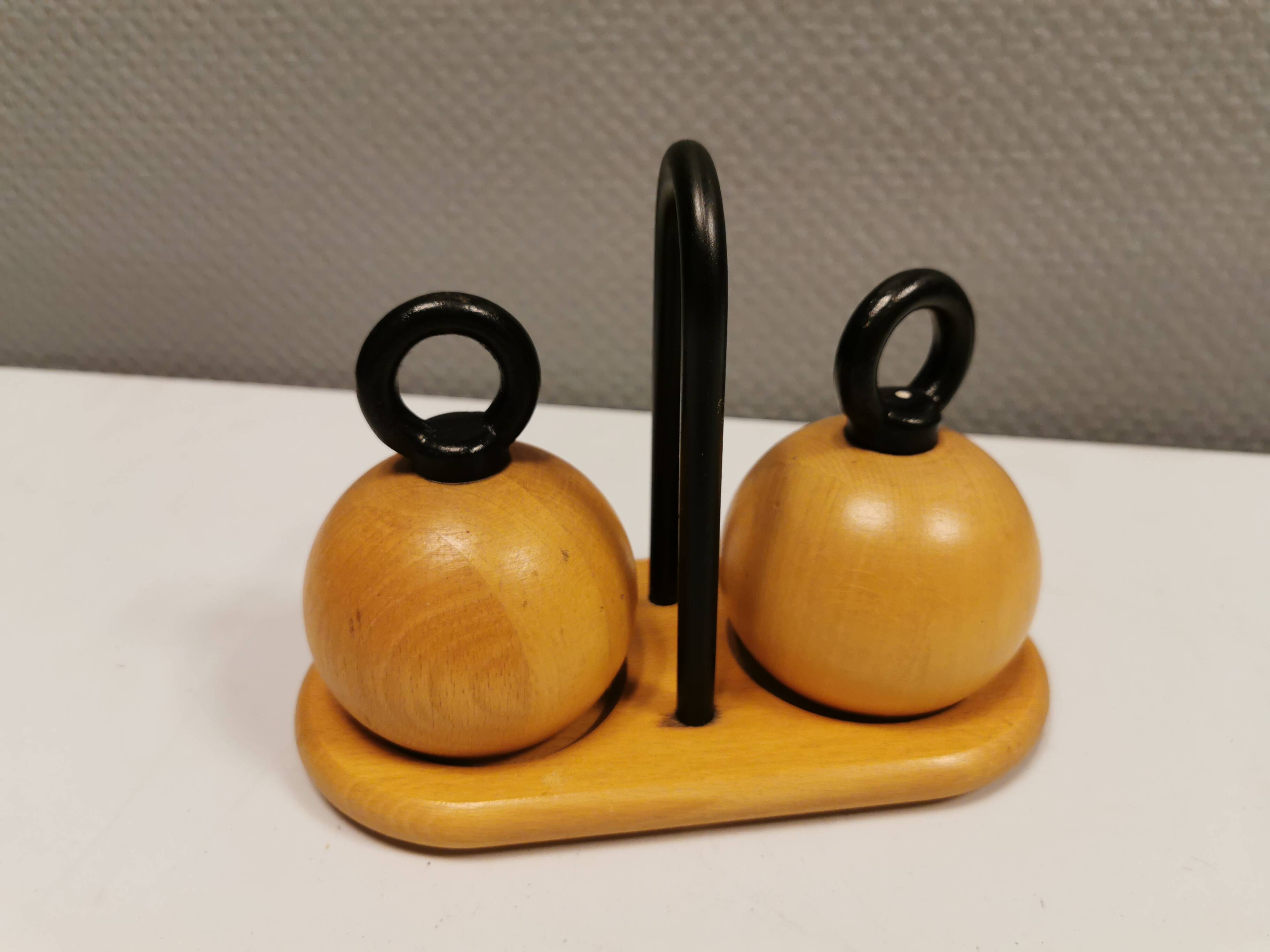 Pepper and salt mills designed by C Jörgensen for Bodum Denmark. late 20th century.