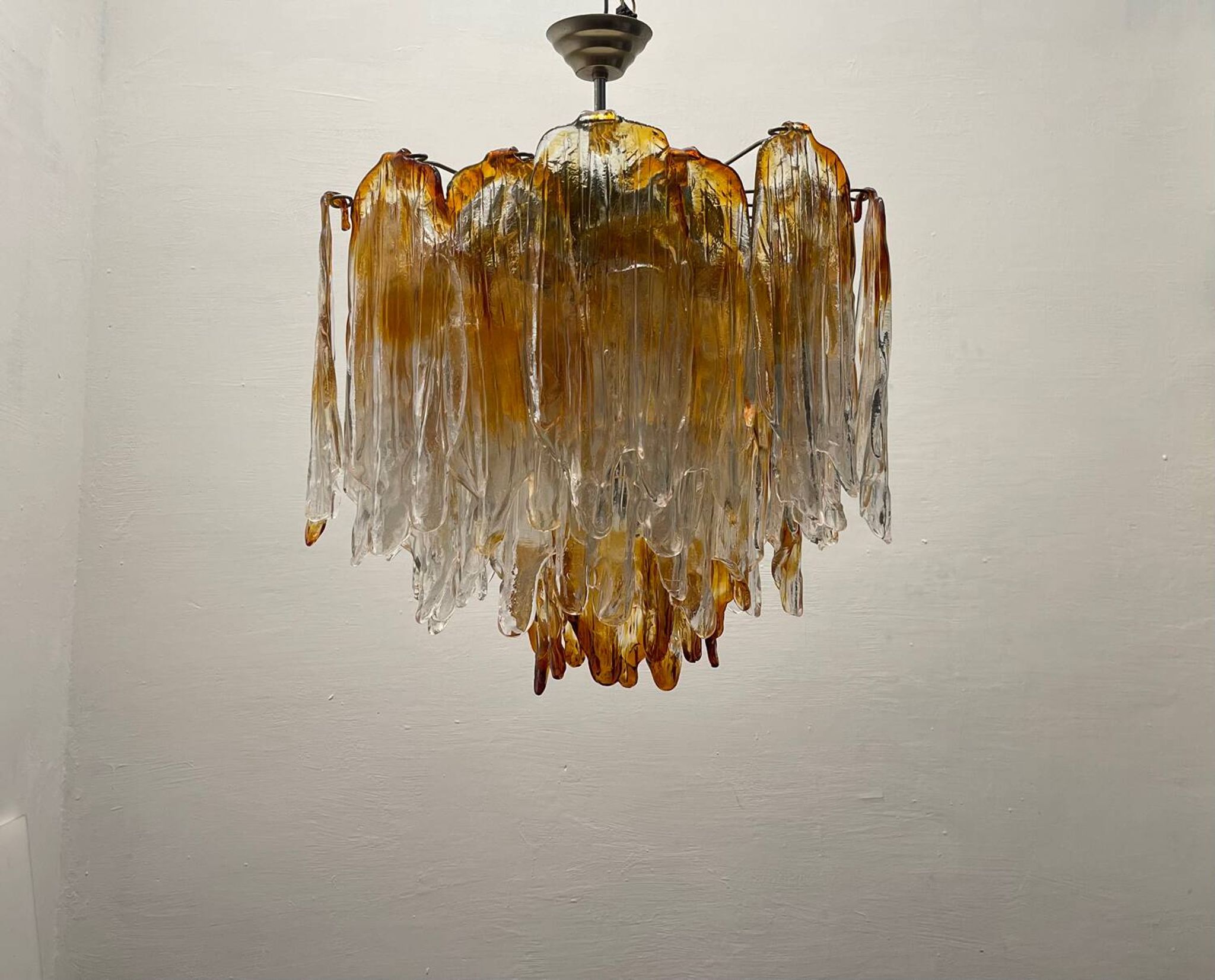 Large Murano Glass Chandelier 1970’s by Mazzega