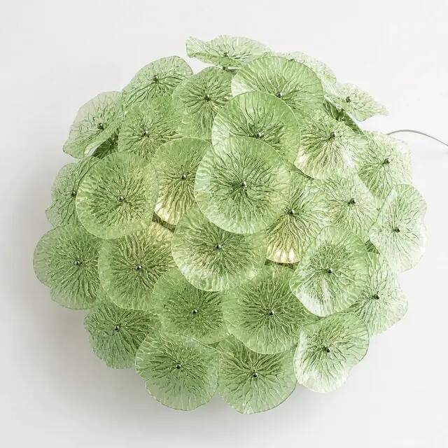 Floreal Green Murano Glass Flush Mount by Simoeng