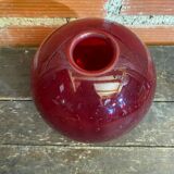 Vintage 1970s Murano Red Bubble Glass Ball Vase Soliflore