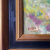 Painting "Quietude Ardennaise" Jules Mativa (XX°) HSC + frame Ardennes