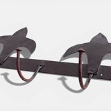 Antique French Provincial Wrought Iron Coat or Hat Rack with Fleur-de-Lis