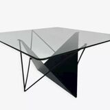 Table basse vintage en fil d'acier des années 80 au design éclectique