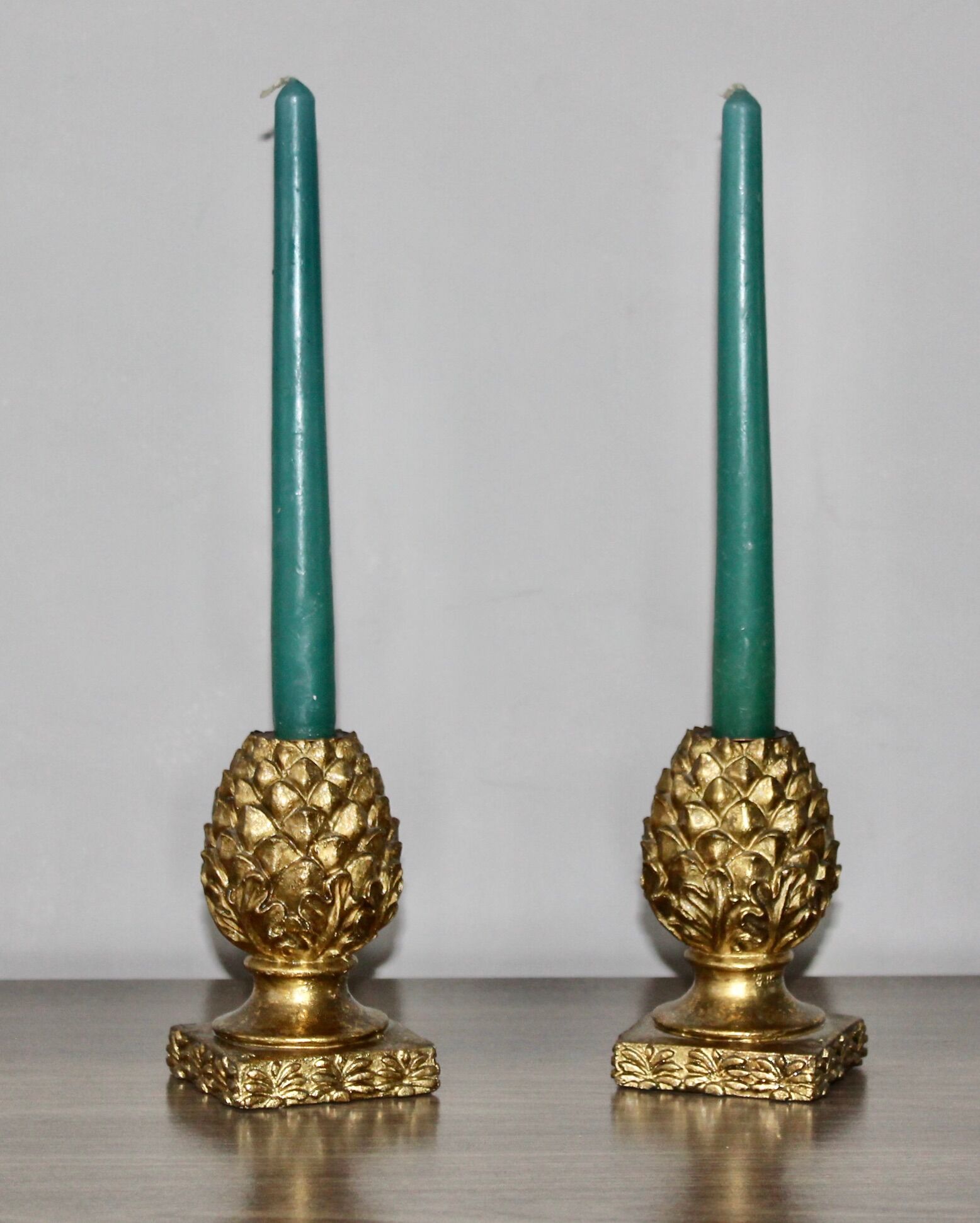 Pair of bread apple candlesticks