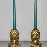 Pair of bread apple candlesticks