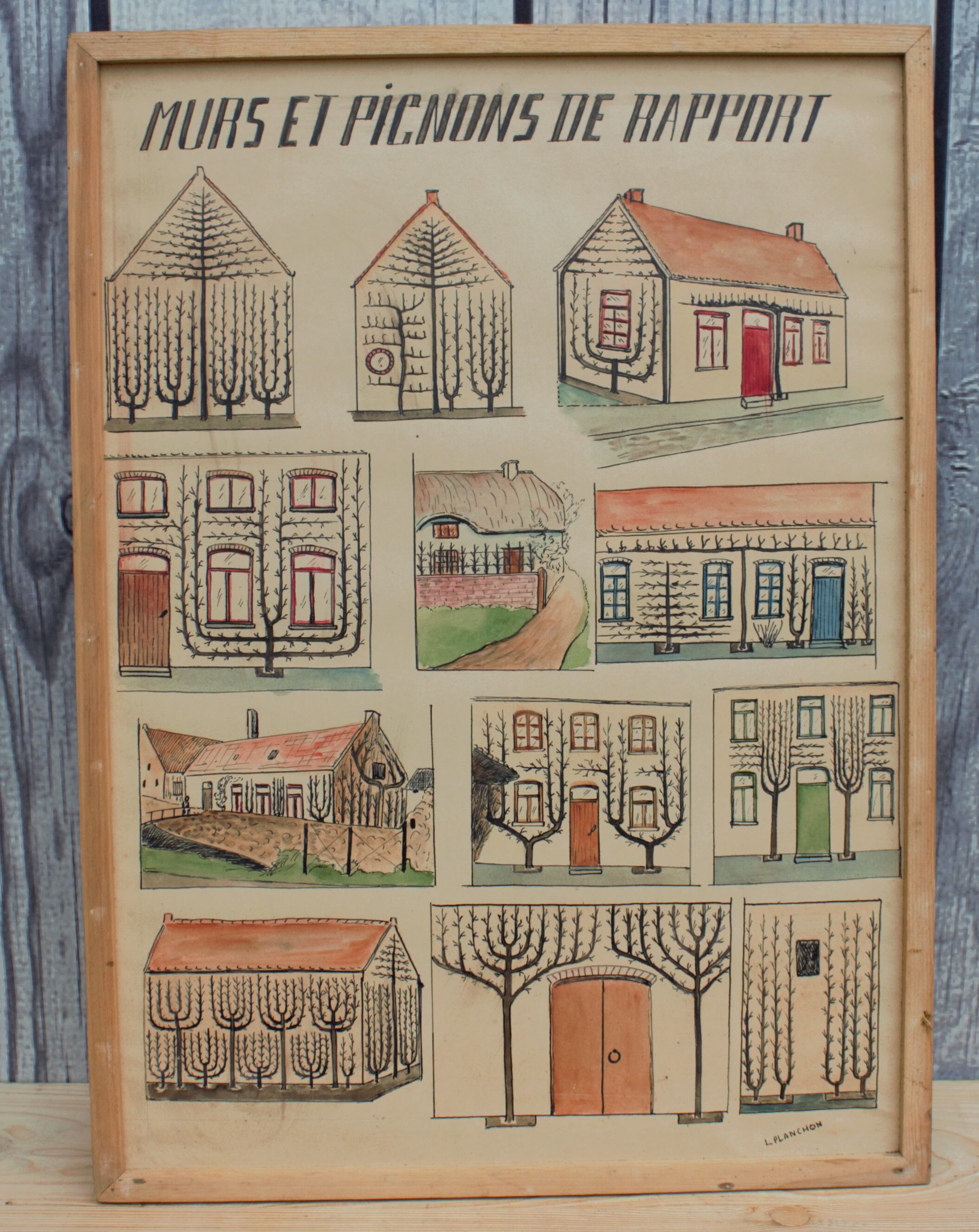 Antique painting of walls and picnons of report handmade garden