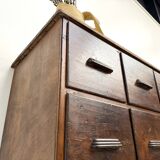 Meuble de métier ancien à 12 tiroirs, circa 1900