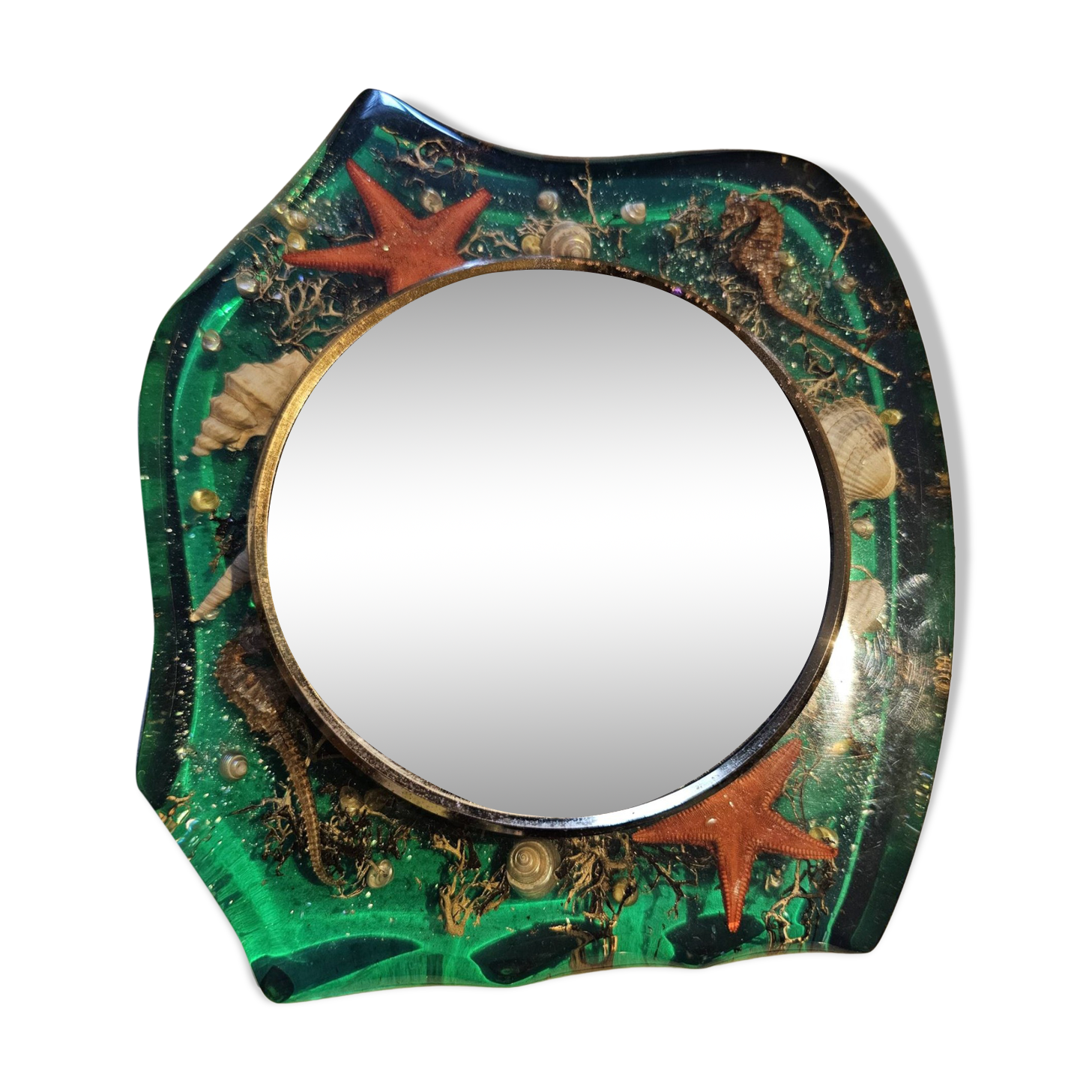Miroir sur support résine avec inclusion