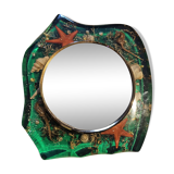 Mirror on resin support with inclusion