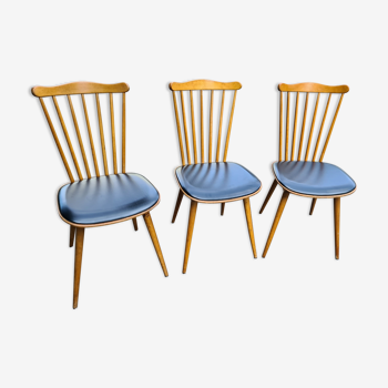3 chaises Baumann Menuet, à barreaux, vintage