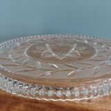 Pie dish, cut glass presentation plate by Walther Glass.